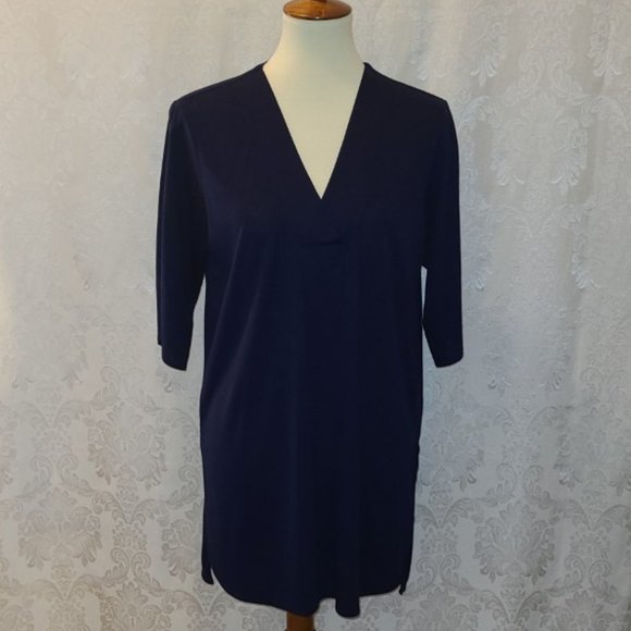 Ruby Ribbon Sapphire Blue V-Neck Tunic #1446 - Picture 3 of 14